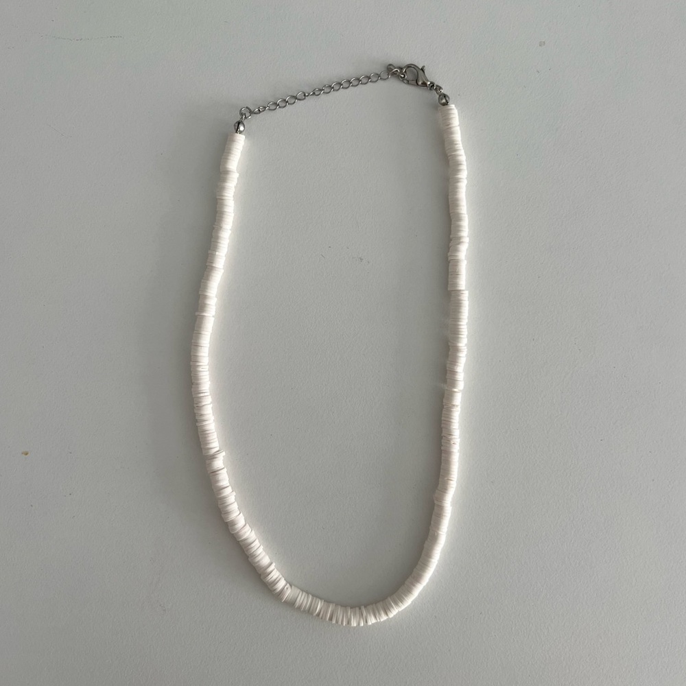White Puka Shell Necklace 16.75”